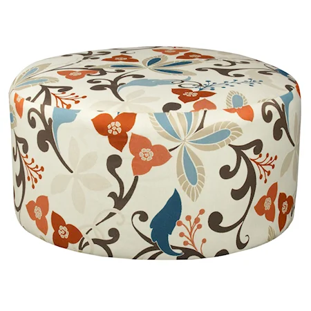 Round Ottoman for use with Sectional Sofa